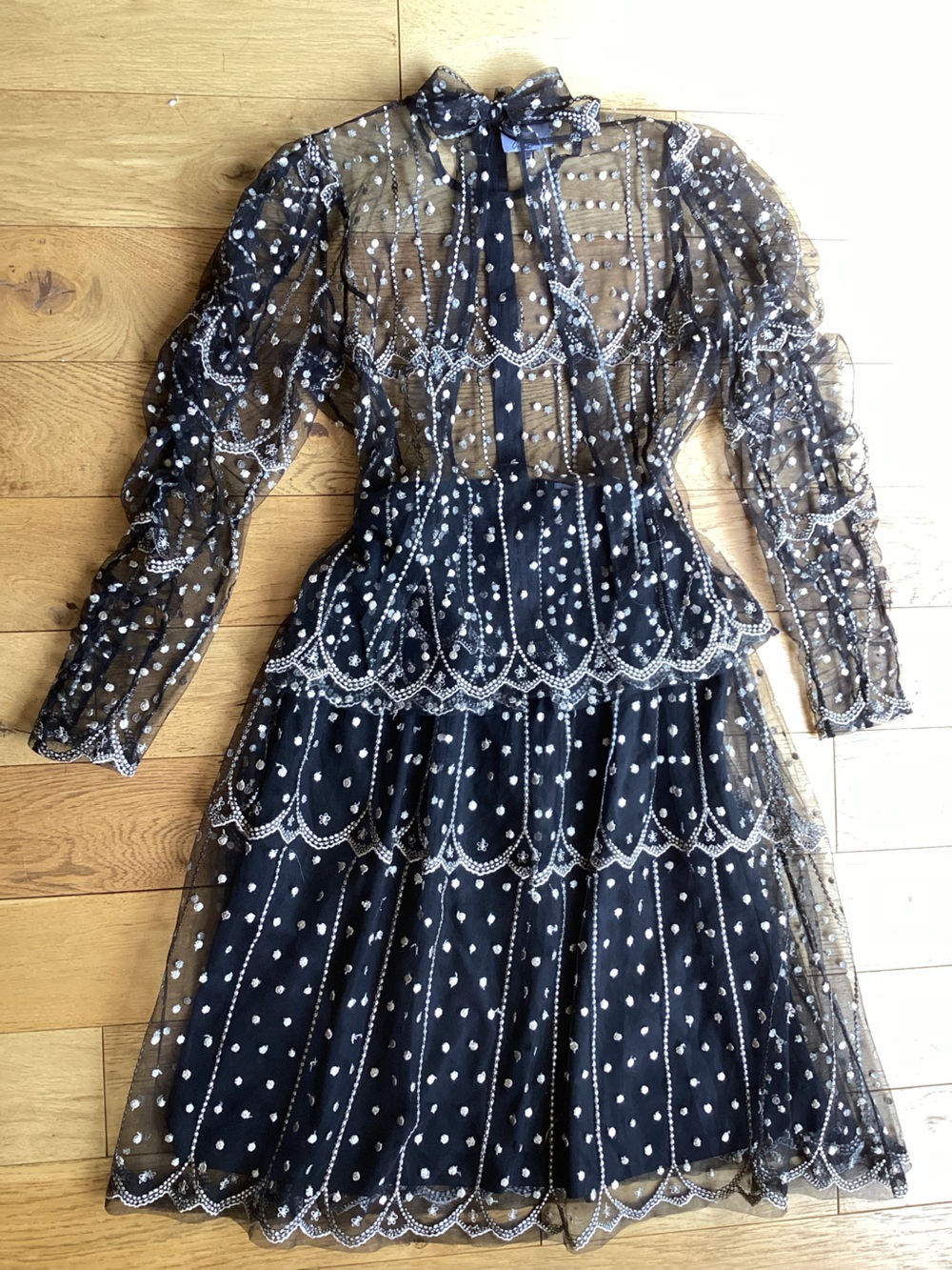 Cee Couture black, and white blouse and skirt set
